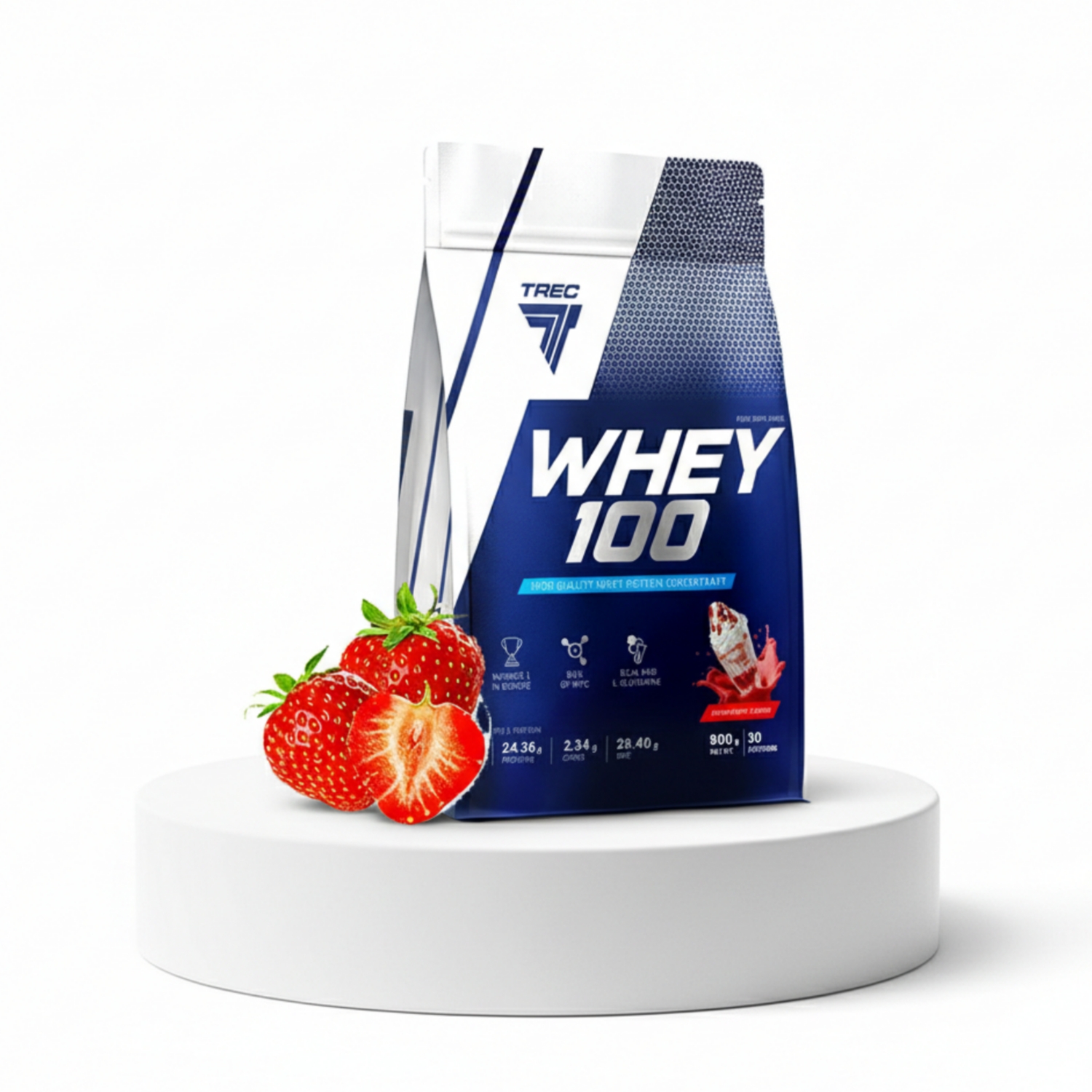 Протеин Trec Nutrition Whey 100 (Клубника), 900 г