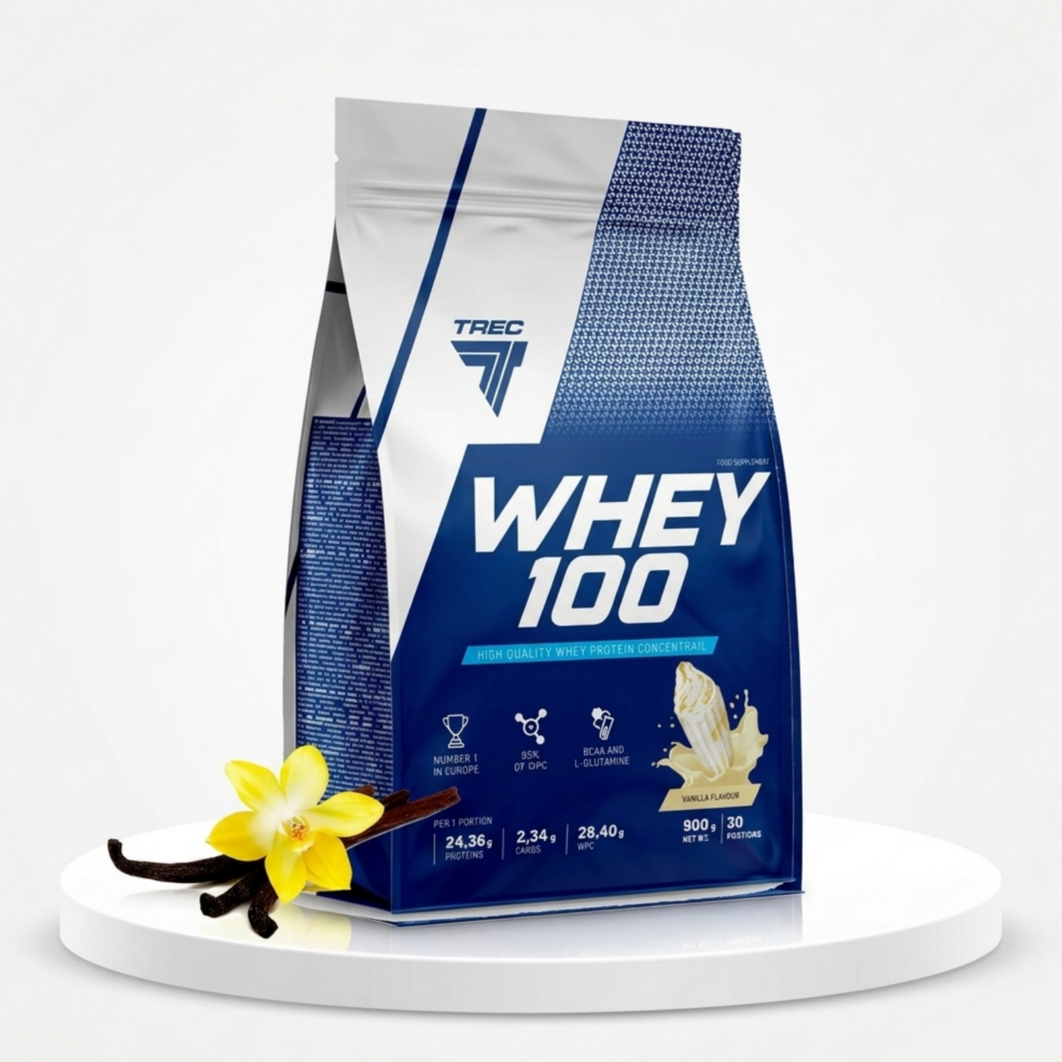 Протеин Trec Nutrition Whey 100 (Ваниль), 900 г