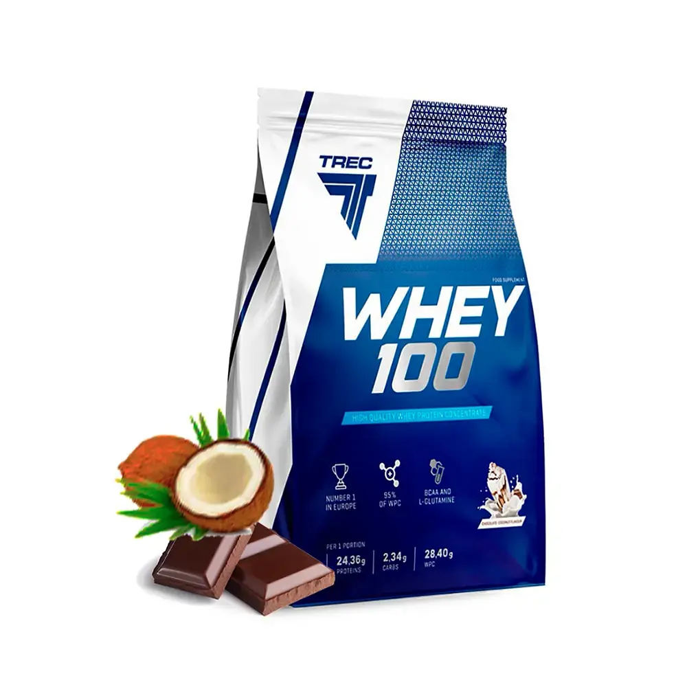 Протеин Trec Nutrition Whey 100 (Шоколадно-кокосовый), 900 г 1