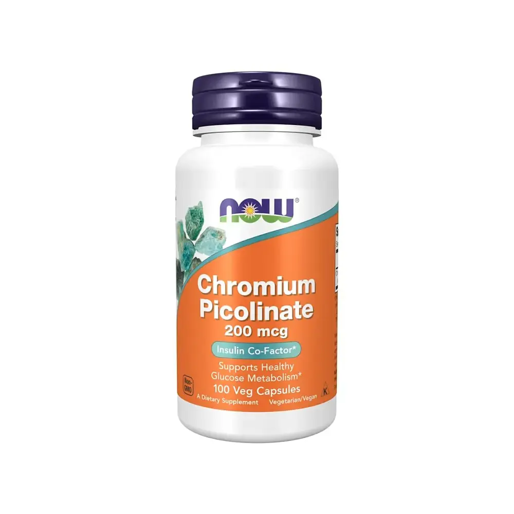 Пиколинат хрома NOW Foods Chromium Picolinate 200 mcg, 100 капс 1