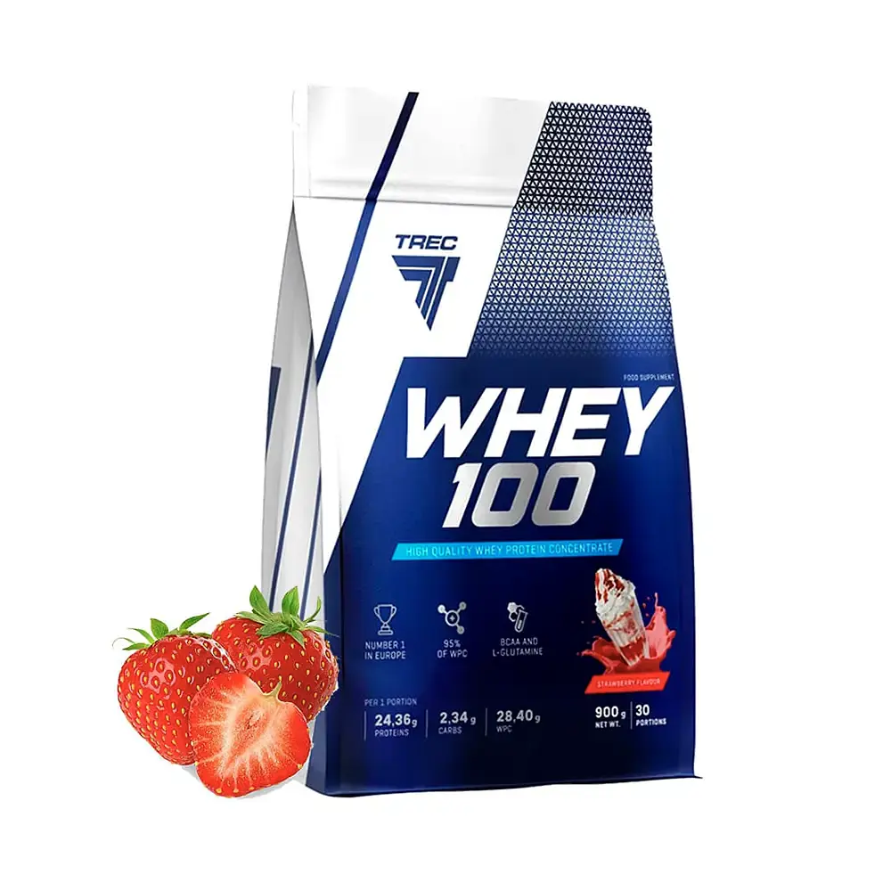 Протеин Trec Nutrition Whey 100 (Клубника), 900 г 1