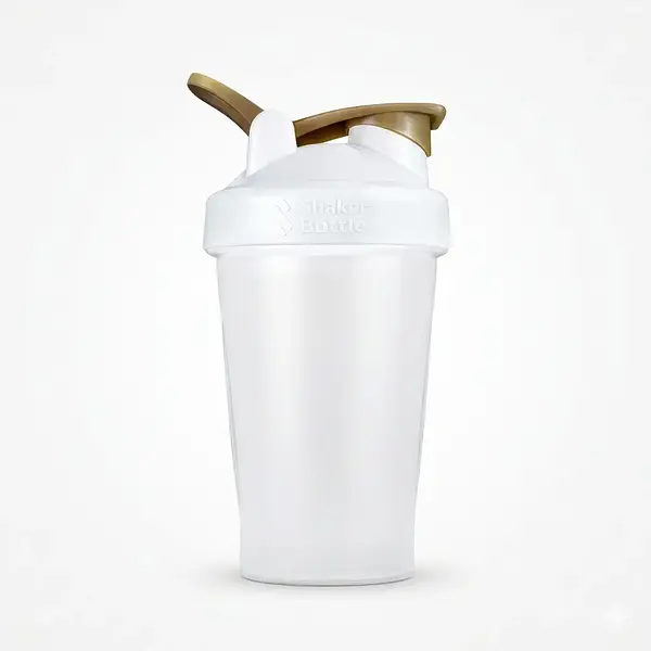 Шейкер спортивный Shaker Bottle (Белый/Золото), 400 мл