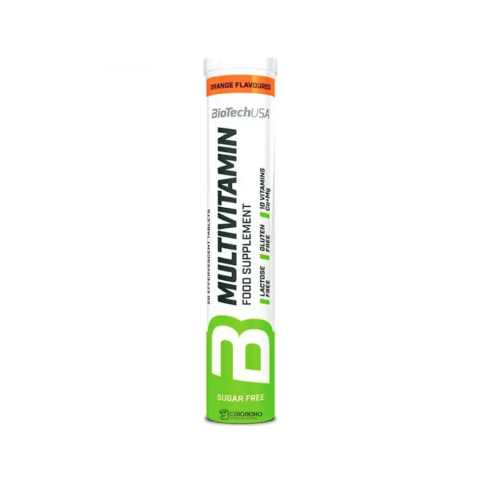 Витамины шипучие BioTechUSA Multivitamin Effervescent (Апельсин), 20 табл 1