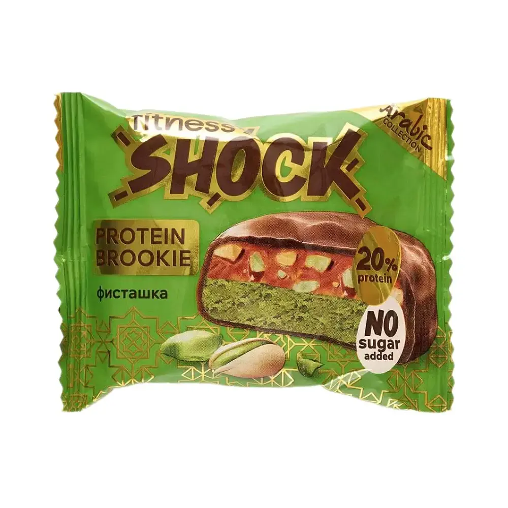 Протеиновое бруки FitnesSHOCK Protein Brookie (Фисташка-карамель), 50 г 1