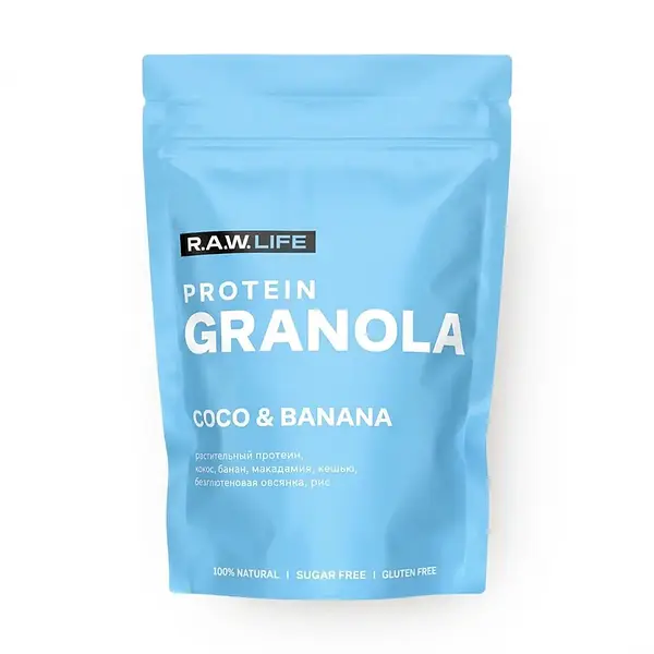 Гранола R.A.W.LIFE Crunch Granola (Кокос и банан), 220 г