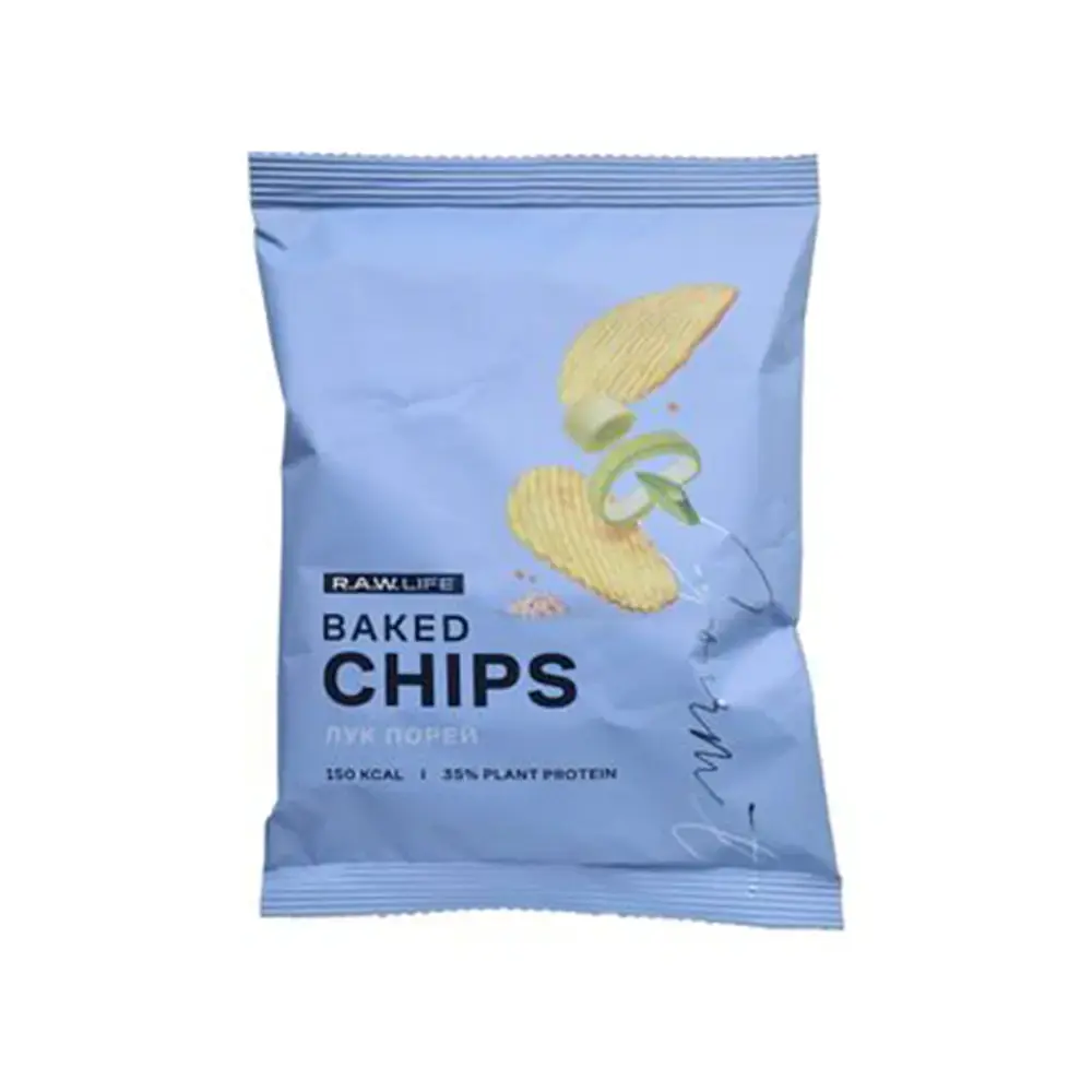 Рисовые чипсы R.A.W.LIFE Baked Chips (Лук-порей), 35 г 1