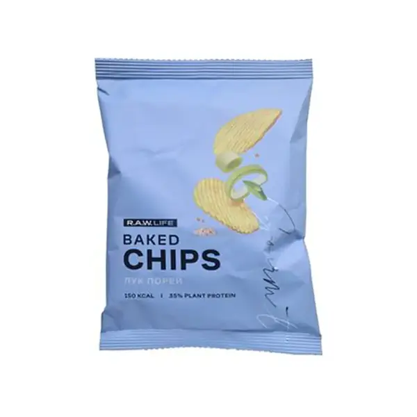 Рисовые чипсы R.A.W.LIFE Baked Chips (Лук-порей), 35 г