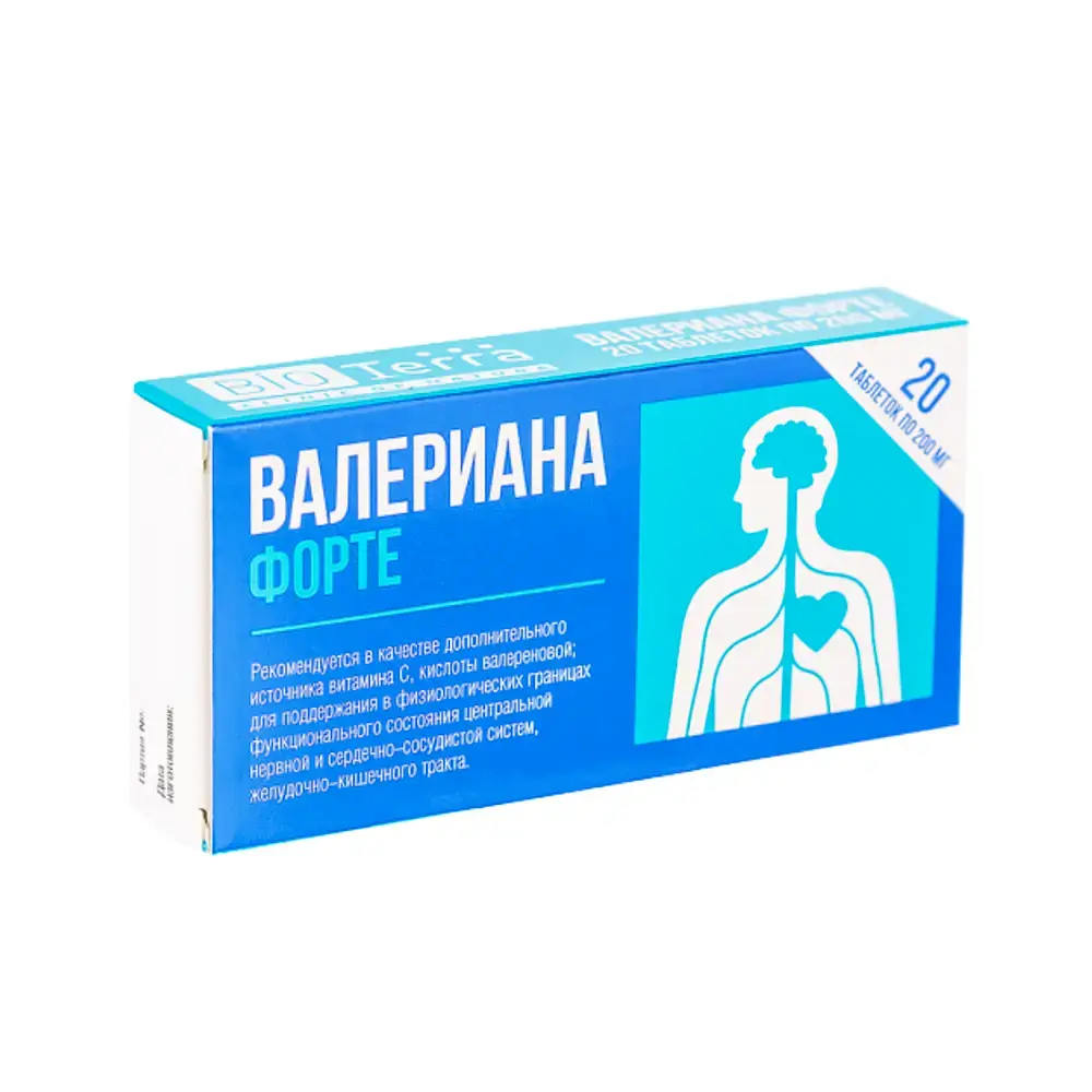 Экстракт BIOTerra Валериана Форте, 200 мг 1